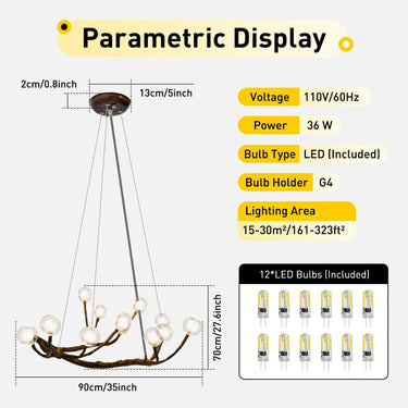 Branches of Light Modern Glass Chandelier – Artistic Lighting Fixture for Contemporary Homes